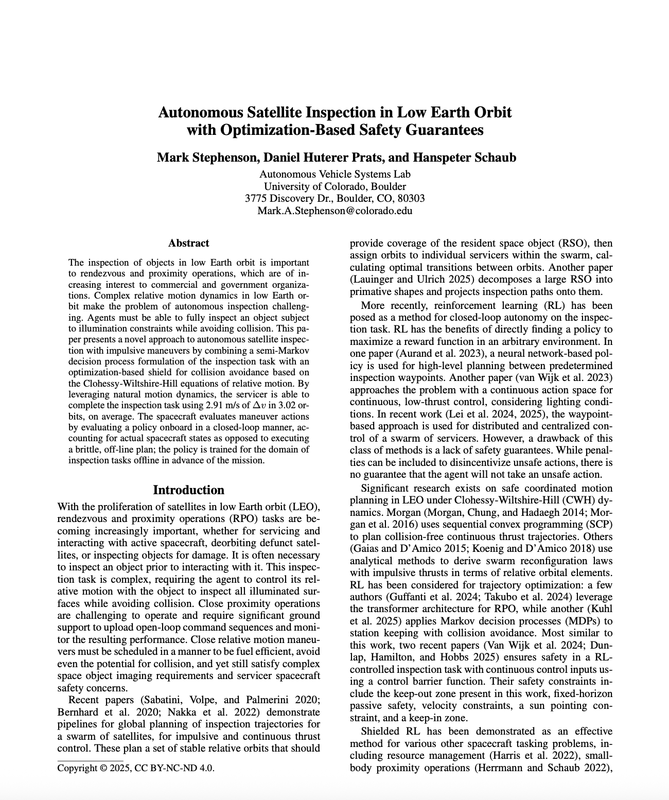 LEO Inspection Abstract