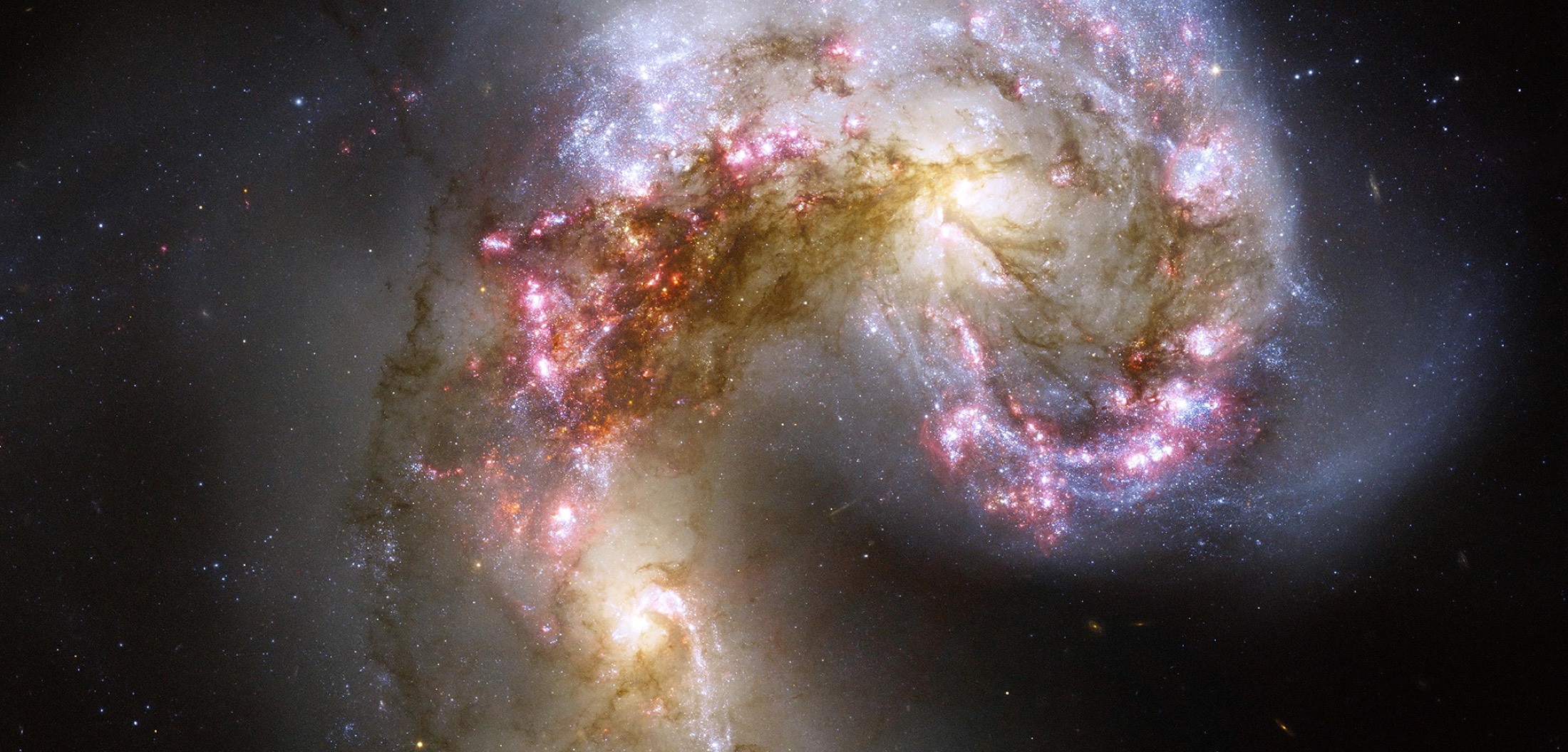 Two colliding galaxies
