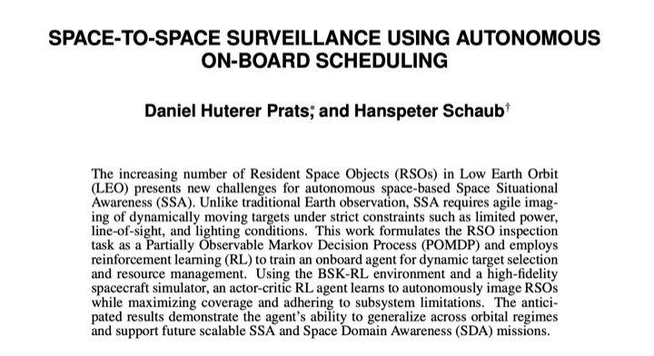 Space-to-space surveillance abstract thumbnail